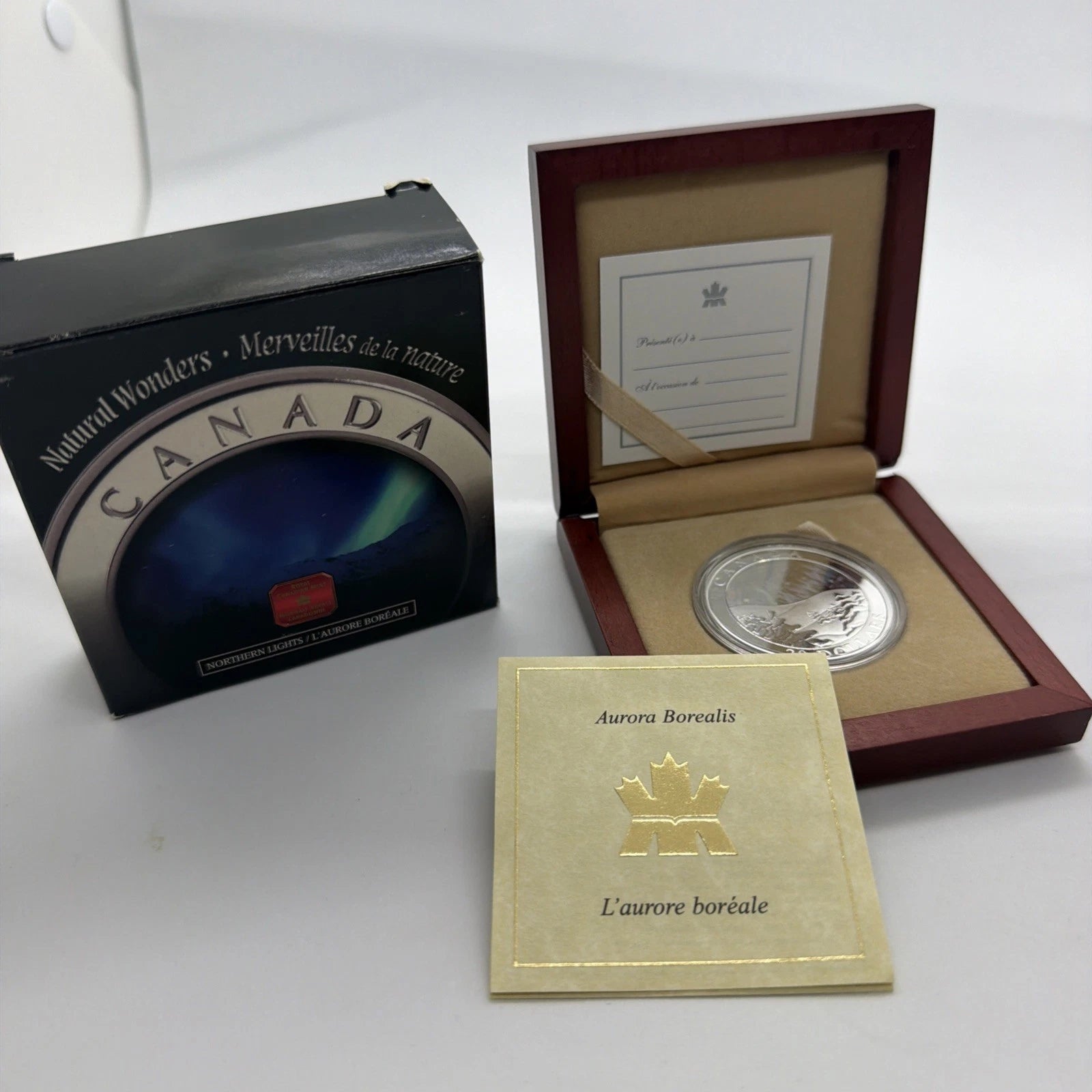 2004 Canada Natural Wonders Aurora Borealis $20 1oz Silver Hologram Coin