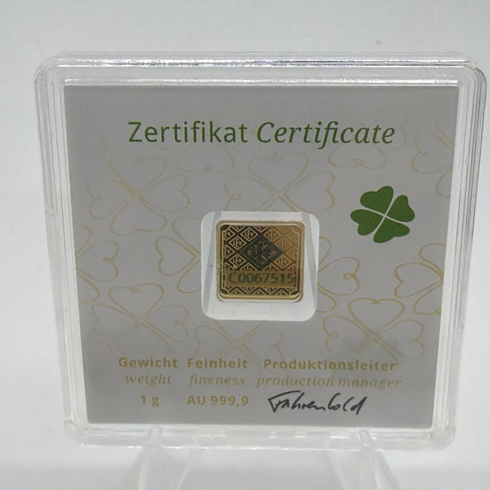 Geiger Edelmetalle 1g 24k 999.9 Gold Themed Lucky Good Luck In ASSAY‼️LIMITED