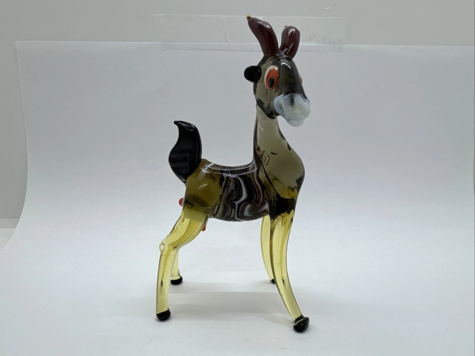 Hand Made Russian Murano glass Vintage Girl Goat Figurine