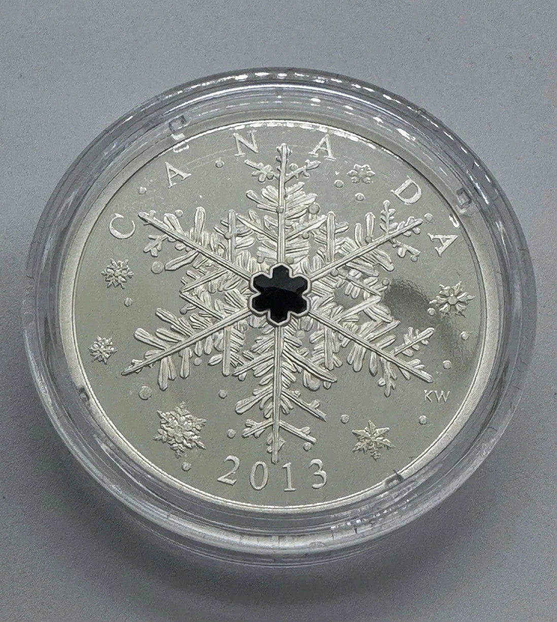 Canada 2013 Winter Snowflake 1 oz. Pure Silver $20 Proof Coin, Swarovski Crystal