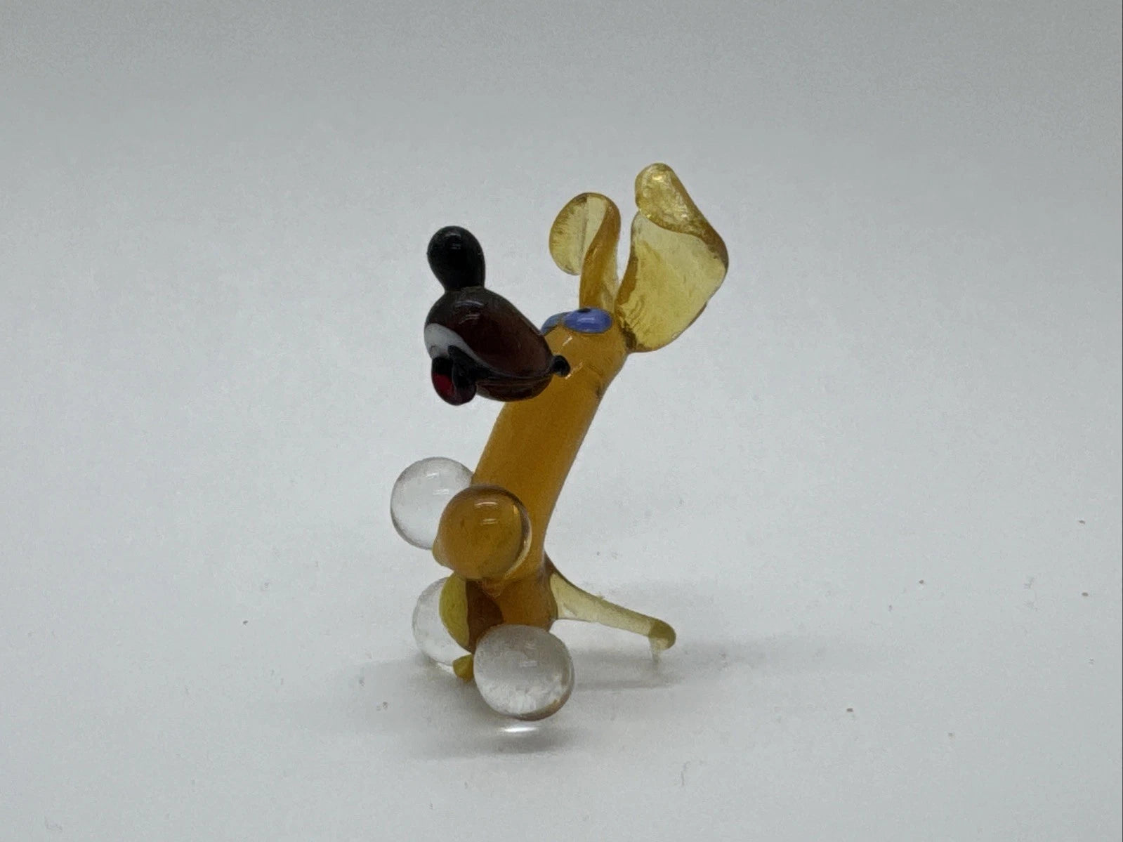Hand Made Russian Murano glass Vintage Silly Sitting Dog Begging