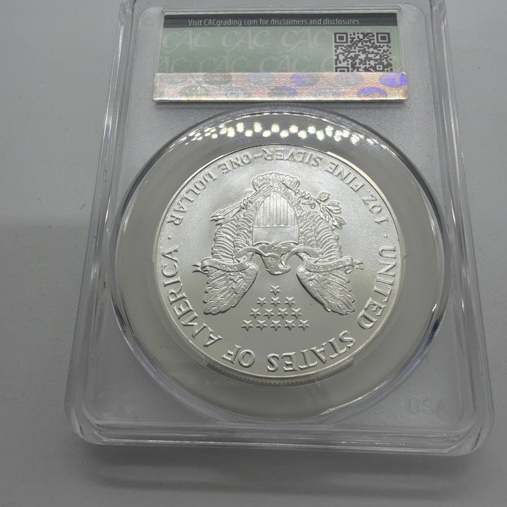 1987 American Silver Eagle CAC MS70 Green Label 1 Oz .999 Fine Silver Coin