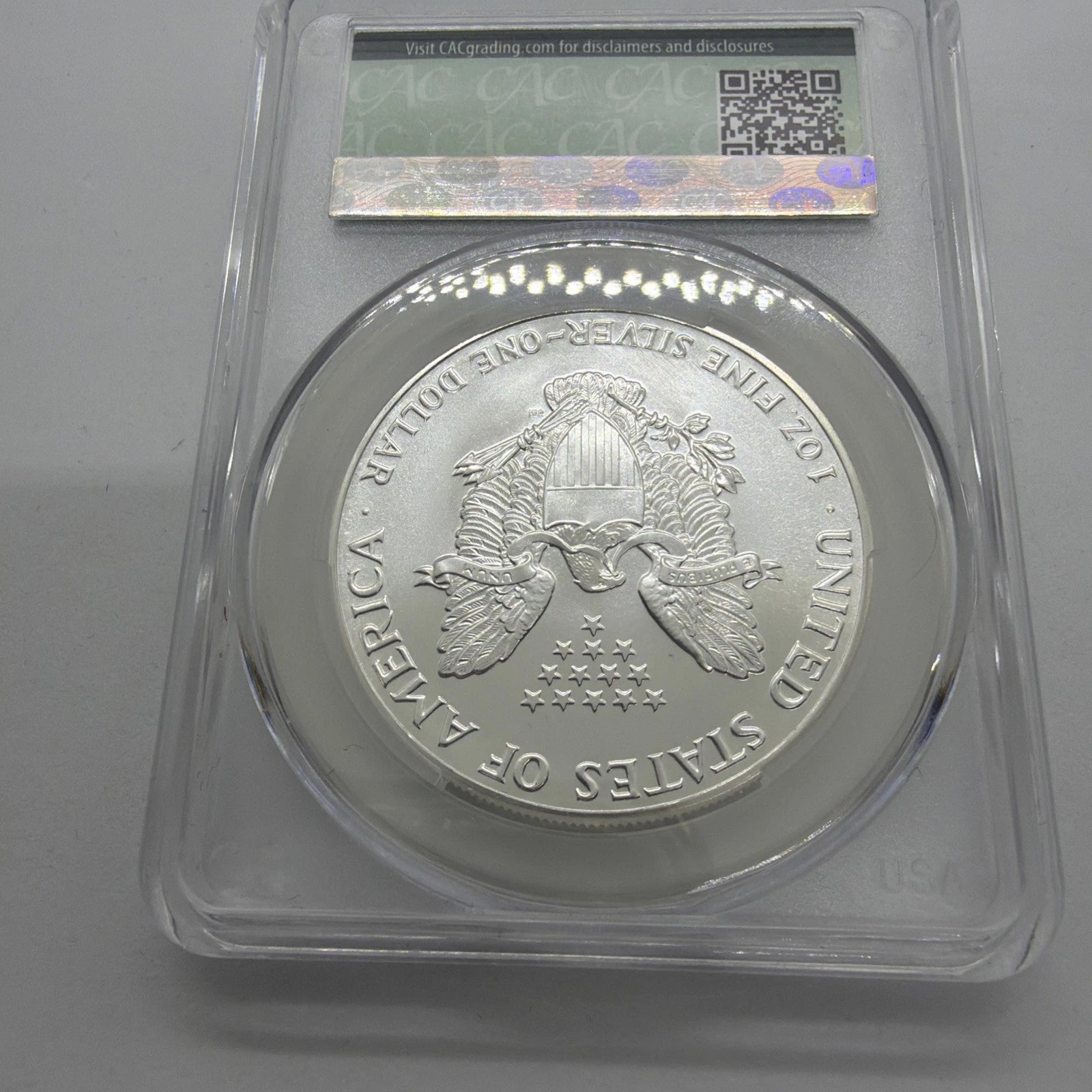 1987 American Silver Eagle CAC MS70 Green Label 1 Oz .999 Fine Silver Coin