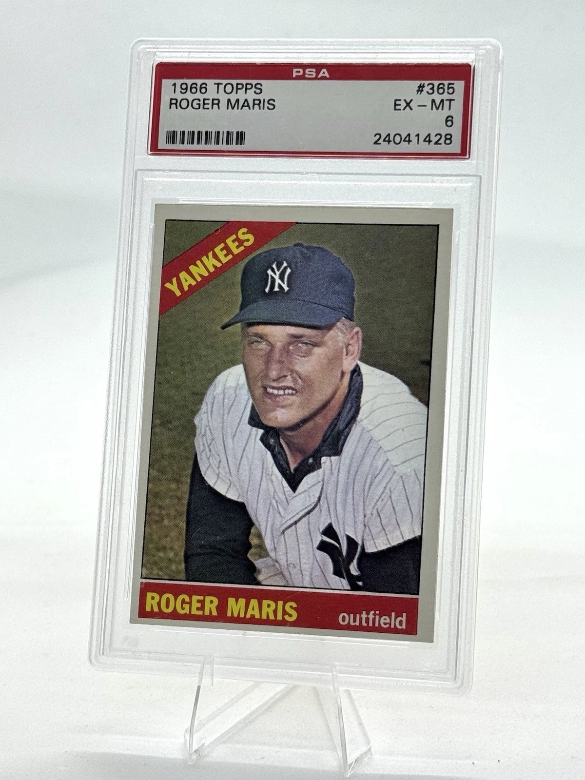 1966 Topps #365 Roger Maris PSA 6 Graded Baseball Card MLB New York Yankees