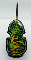 Vintage Russian Cello Shape Lacquer Jewelry Box The Great Song Of LEL Mstera