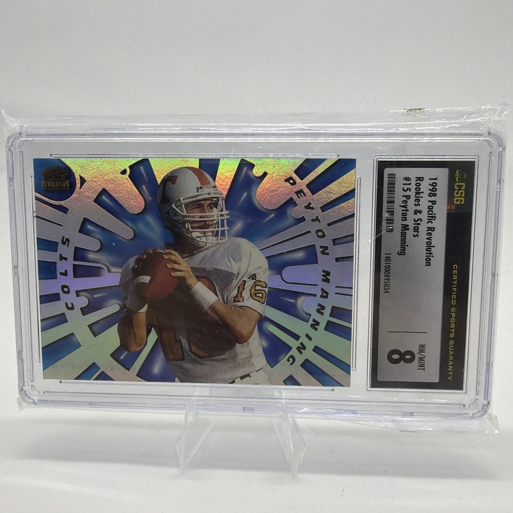 1998 Pacific Revolution #15 Peyton Manning Rookies & Stars RC CSG 8 Colts
