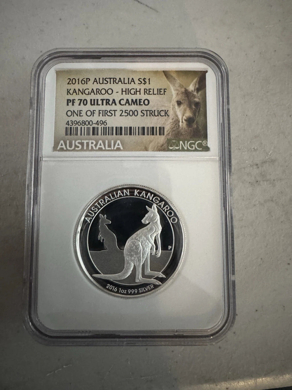 High Relief 2016 P Proof $1 Silver Australia Kookaburra 1 oz Coin PF70 UC