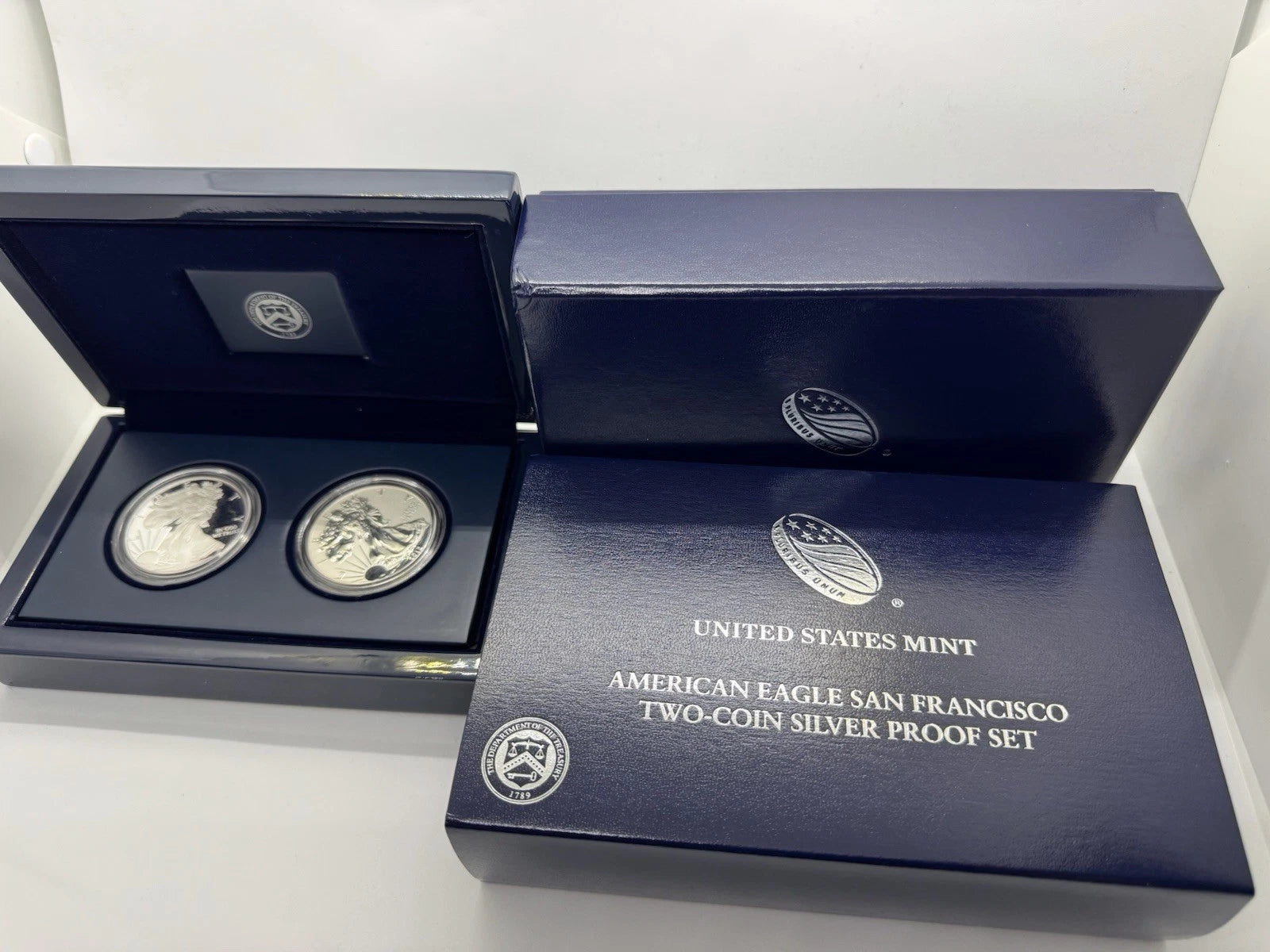 2012 US Mint American Silver Eagle Proof & Reverse Proof 2 Coin Set w/ Box & COA