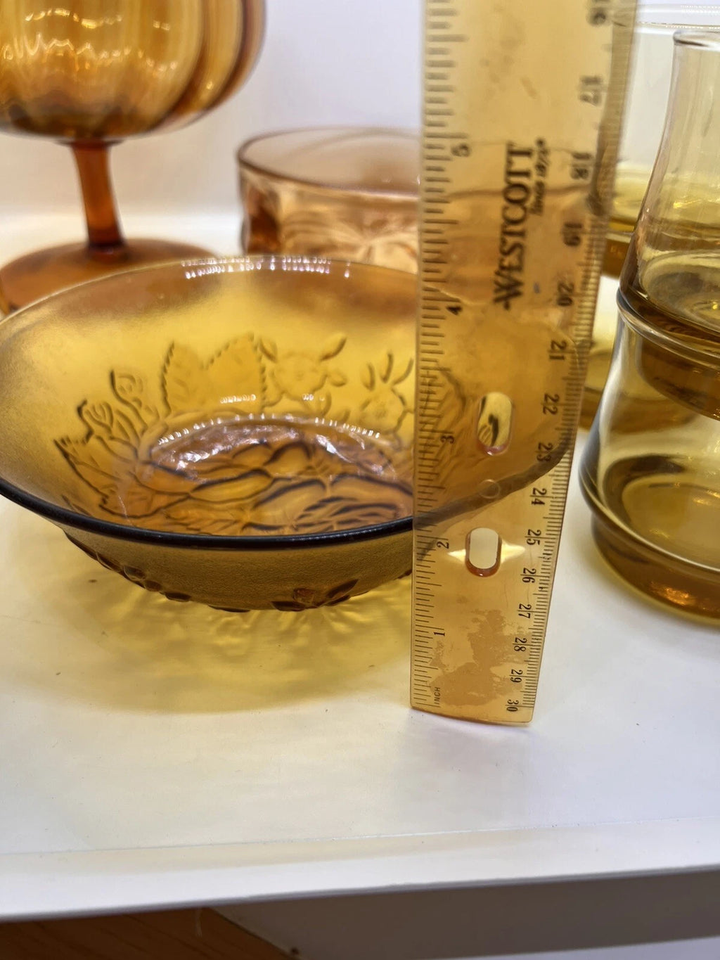 Vintage Candy Dish Glasses Collectable Indiana Amber Glass Bowl Unique Dining