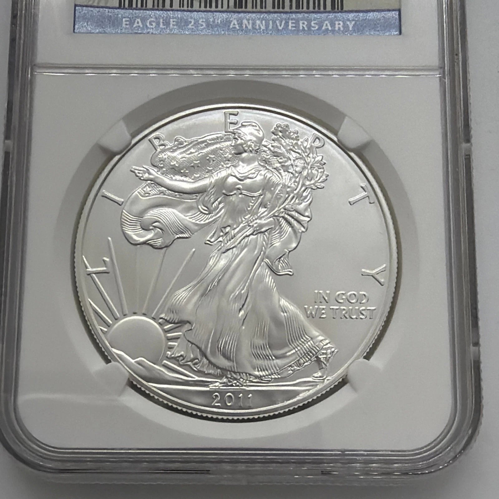 2011 S SILVER EAGLE NGC MS70 EARLY RELEASES FROM THE 25TH ANNIVERSARY SET LABEL