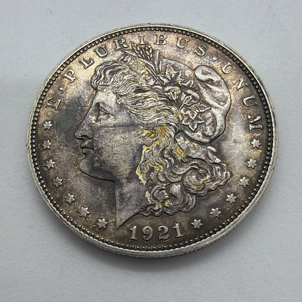 1921 Morgan Silver Dollar TONER Raw Uncertified 90% Silver Tested W/ Sigma