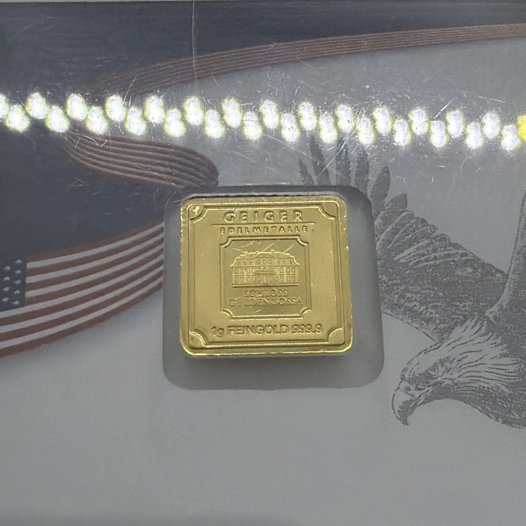 Geiger Edelmetalle 1g 24k 999.9 Gold American FLAG In ASSAY ‼️LIMITED 5000 RARE