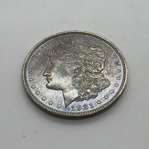 1921 Morgan Silver Dollar Rainbow TONER Raw Uncertified 90% Silver Tested WSigma