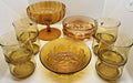 Vintage Indiana Amber Glass Collection Candy Dish Bowls Glasses Unique Dining