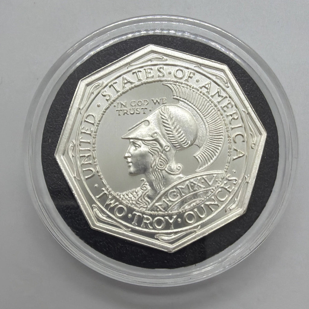 2 oz Panama Pacific Octagonal Tribute Silver .999 Round w / capsule GORGEOUS