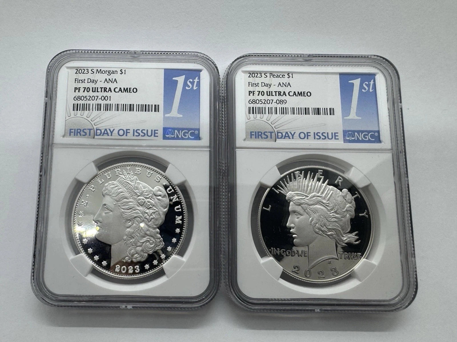 2023 Morgan & Peace Silver Dollar $1 NGC MS70 First Day Of Issue FDOI Set
