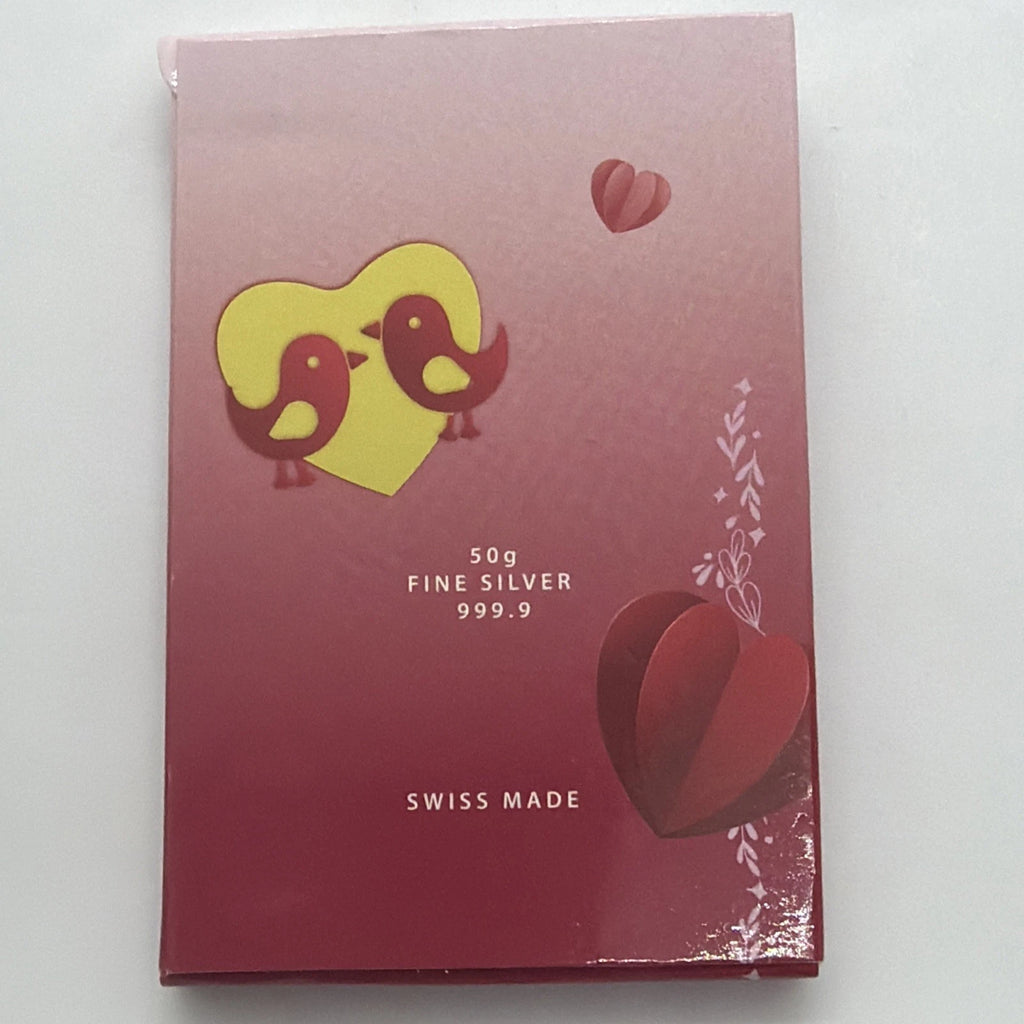 2024 Pamp Love is Precious Heart Holographic 50 Gram Silver Bar In Assay Limited