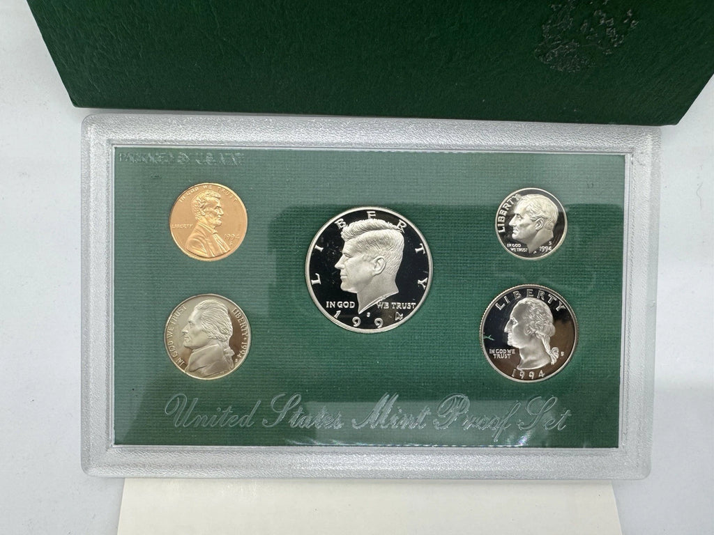 1994 S US Mint Proof Set | 5 Coins | Original Green Box & COA | San Francisco